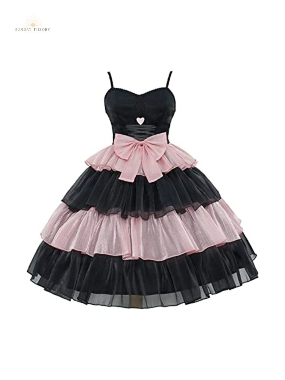 Women Bow Layered Gothic Lolita Princess Party Dress Cosplay Costume